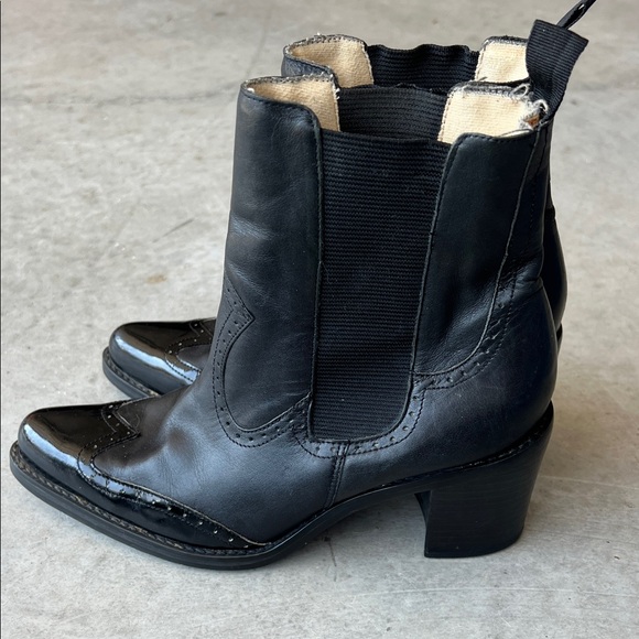 Nine West Vintage Women’s Western Black Leather Ankle Boots Size 8M 🟥 - Picture 1 of 9